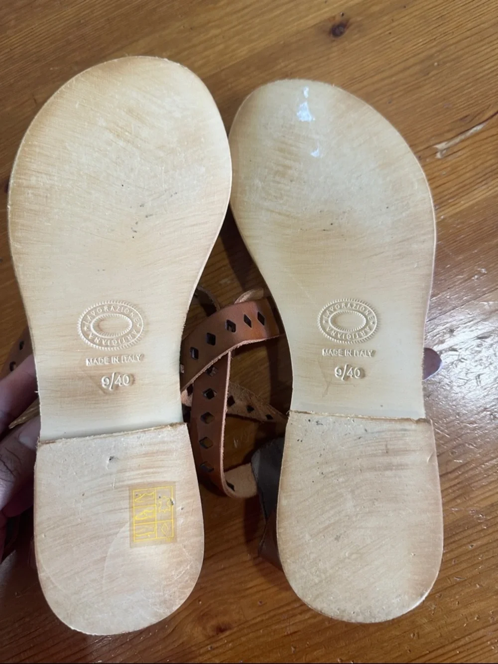 l*space by Cocobelle Brown Laser-Cut Leather Strappy Sandals - Picture 4 of 10